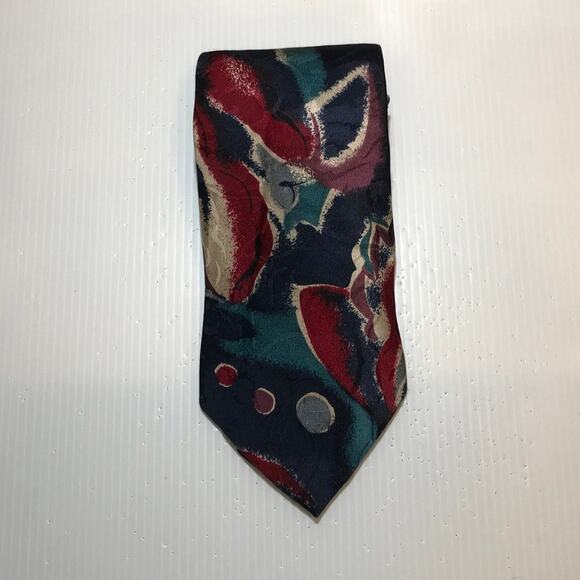 JT Beckett Black Abstract Classic Wide Men Necktie - Picture 1 of 4